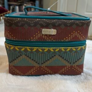 Silpada Teal and Red Patterned Jewelry Bag. NWOT